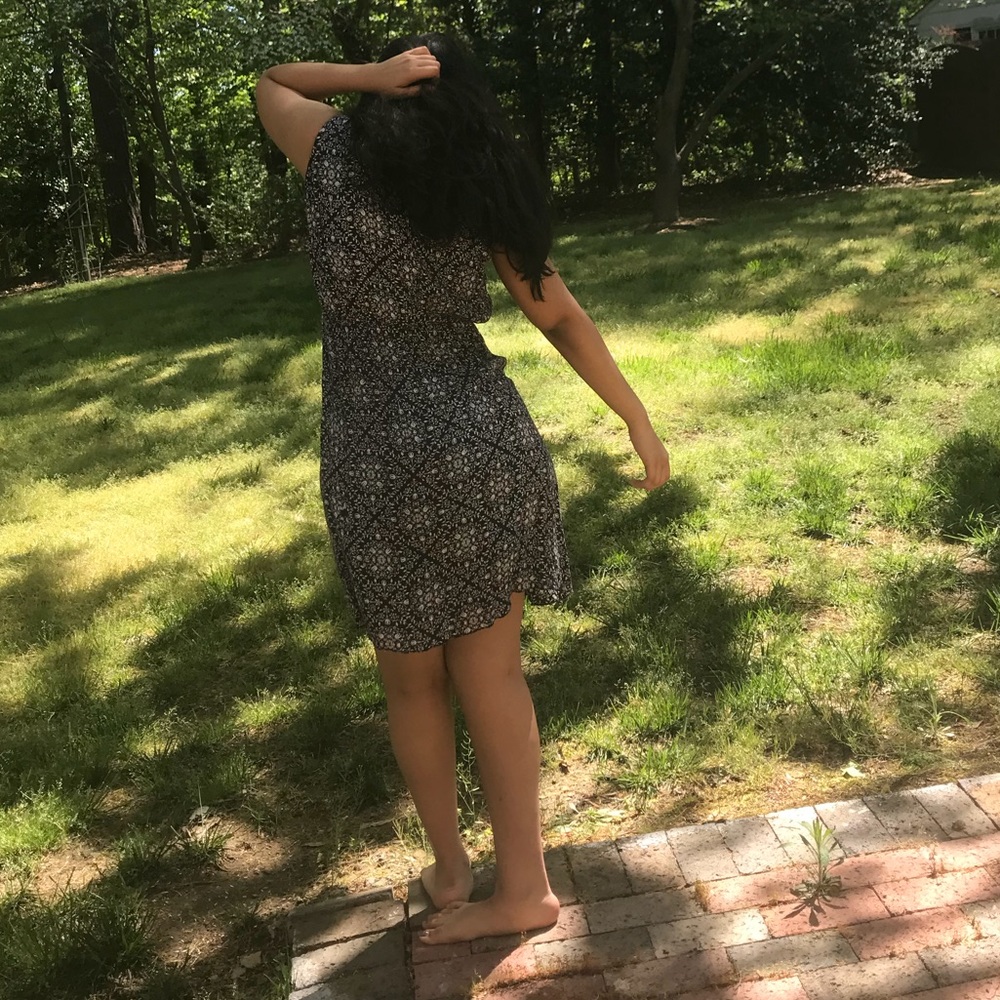 navy blue floral dress